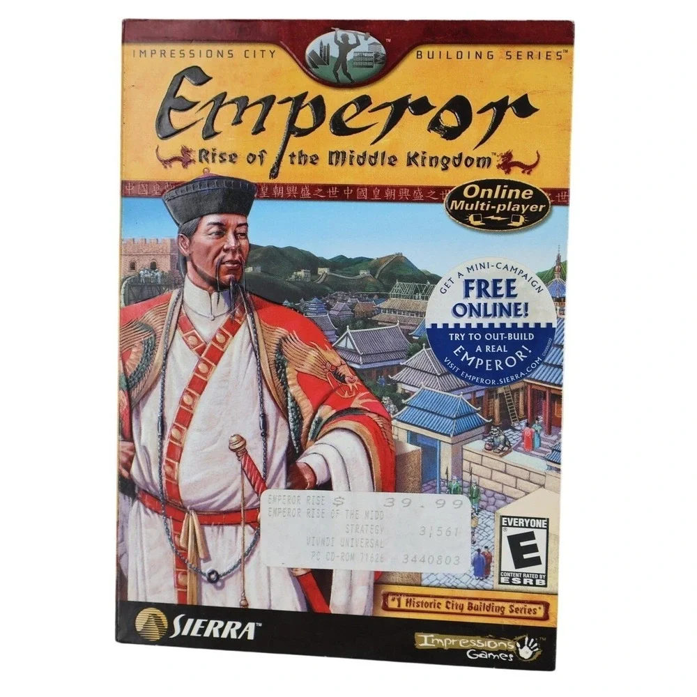 Vintage Emperor Rise of the Middle Kingdom PC CD-ROM‎ Game Sierra Big Box CIB